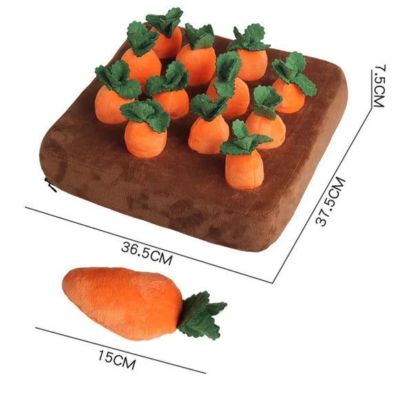 12 Carrot Plush Dog Toy