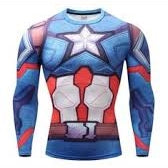 Mens Bodybuilding Quick Dry Tight Compression Long Sleeve Super Heros Shirt