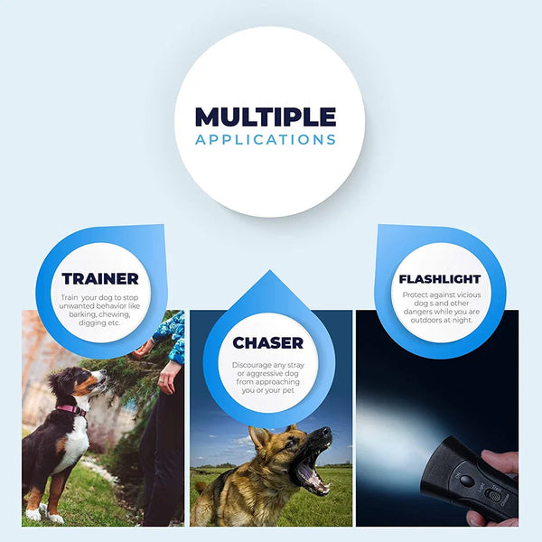 3 in 1 Ultrasonic Anti Barking Training Dog Repeller