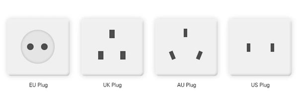 EU  UK AU US Plugs