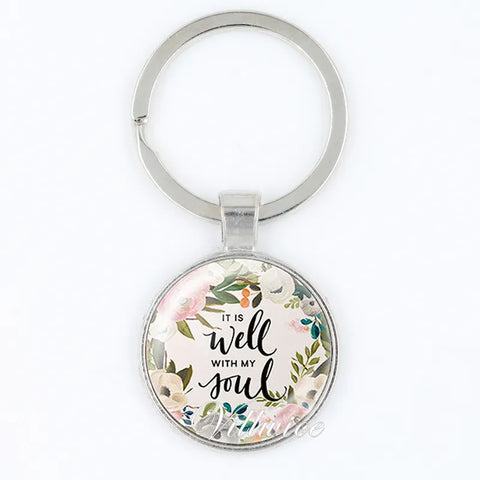 Mens/Womens Bible Verse It is well with my Soul and other verses Key Chain