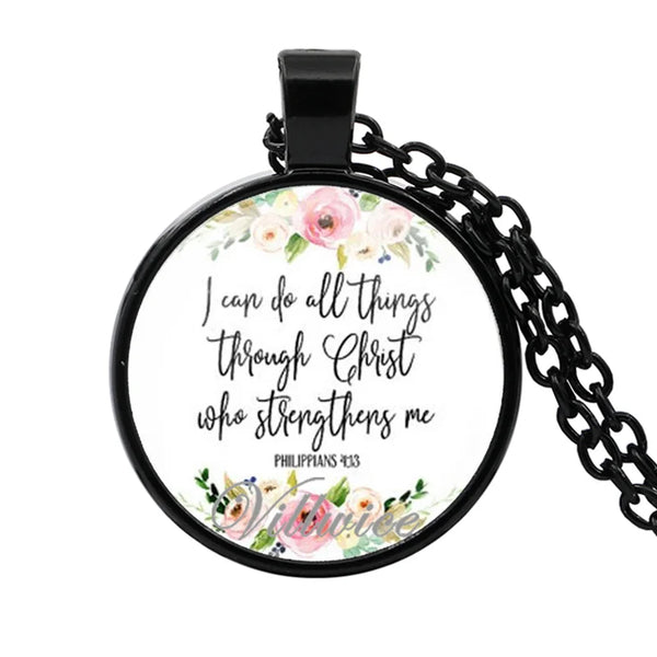Womens Necklace Philippians 4:13 I can do all things through Christ who strengthens me