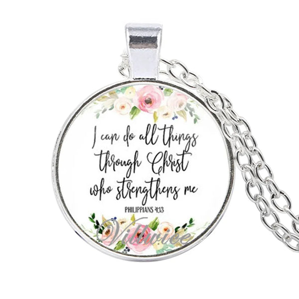 Womens Necklace Philippians 4:13 I can do all things through Christ who strengthens me
