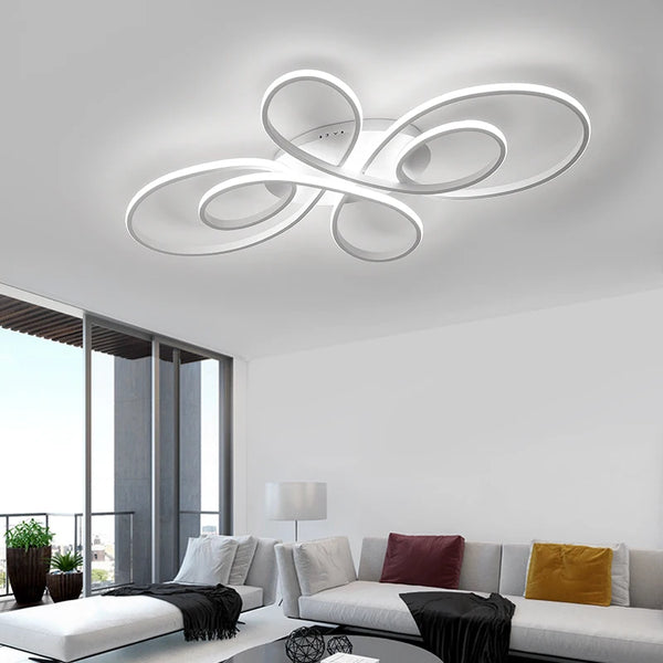 Smart Home Alex White/Coffee Finish Modern Led Chandelier For Living Room Bedroom Study Room Dimmable Ceiling Chandelier Fixture