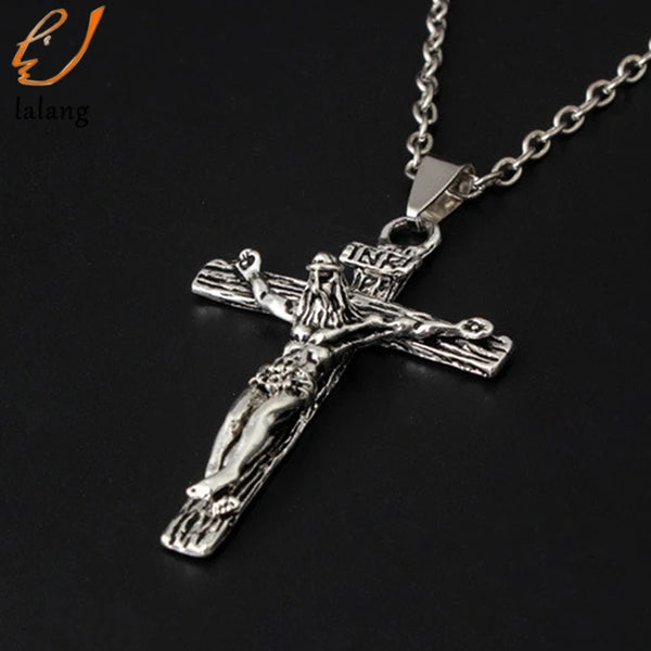 Mens 3D Crucifix Necklace