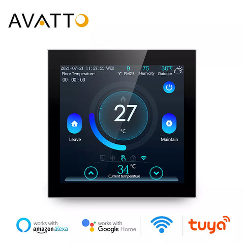 Smart Home Smart Floor Thermostat, WiFi Electric/Water Heating Temperature Controller