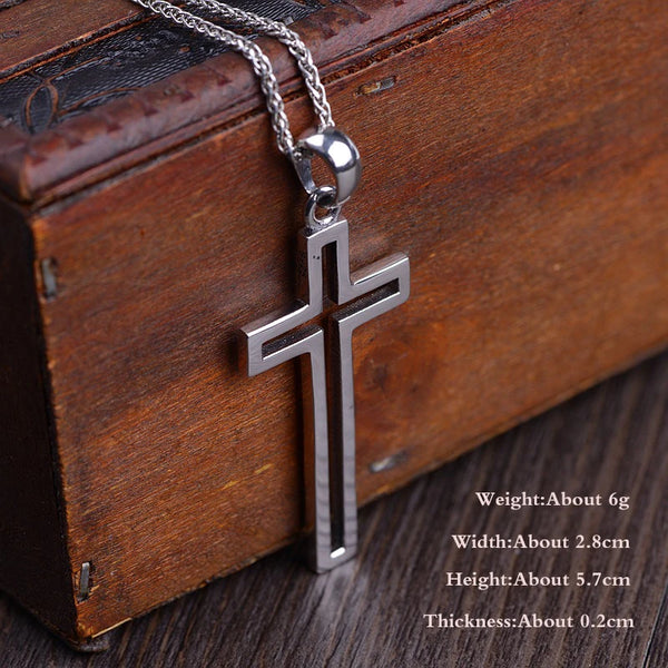 Mens and Womens 925 Sterling Silver Simple Cross Pendant