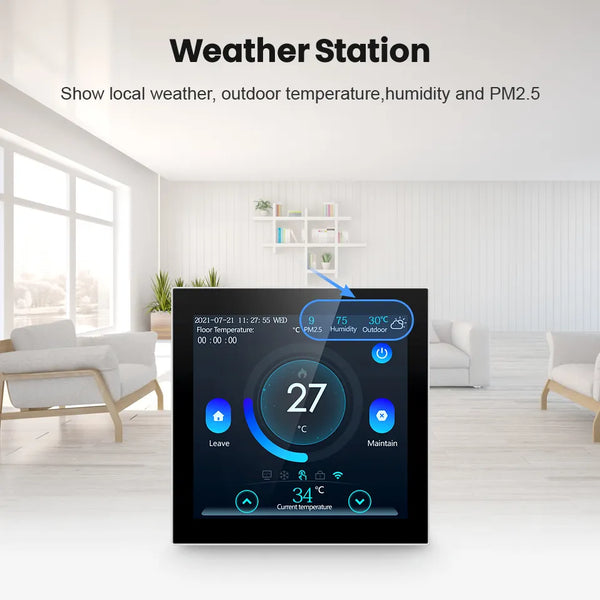 Smart Home Smart Floor Thermostat, WiFi Electric/Water Heating Temperature Controller