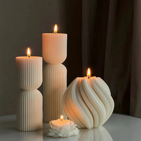 Home Decorative Luxury Candles Geometric Art Swirl Scented