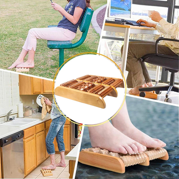 Wooden Foot Massager Roller, Relax and Relieve Plantar Fasciitis, Heel, Arch Pain. Stress Relief Tool, Relaxation Practical Gift
