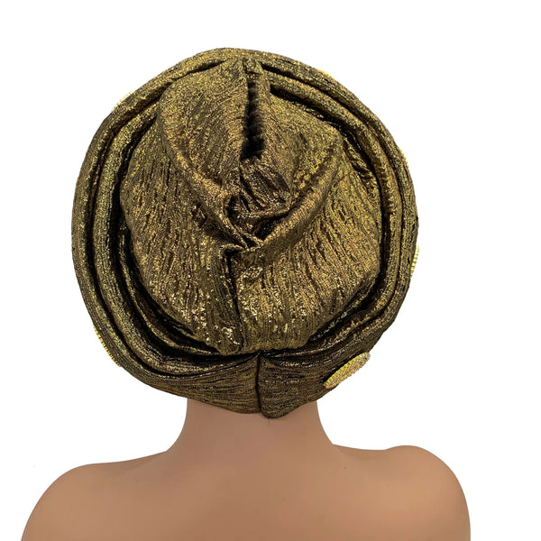 Women's African Turban Diamonds Head Wraps Geles Hat