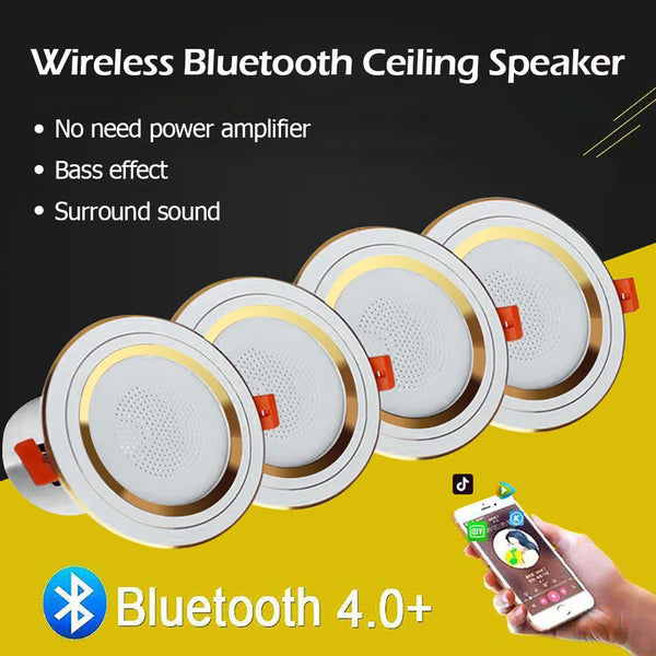 Smart Home Audio Bluetooth In-ceiling LED Speakers - Dimmable Color Changing