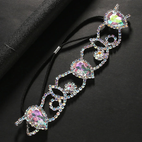 Womens Colorful Crystal Leg Jewelry Sexy Rhinestone Thigh Chain