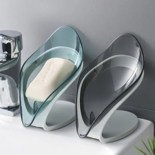 Elegant Leaf Shaped Bathroom Soap Holder/Drainer Dish