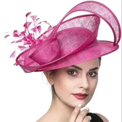 Pink Sinamay Fascinator