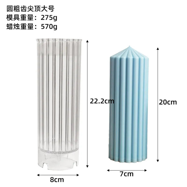 Unique Striped Column Candle Mold 1 pc 22.2cm