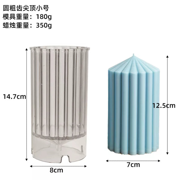 Unique Striped Column Candle Mold 1 pc