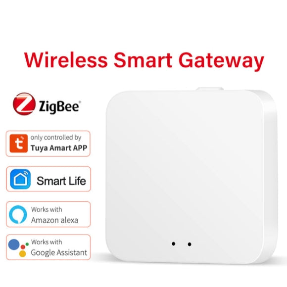 Wireless Smart Gateway works with ZigBee, Tuya Smart APP, Smart Life, Amazon Alexa, Google Assistant