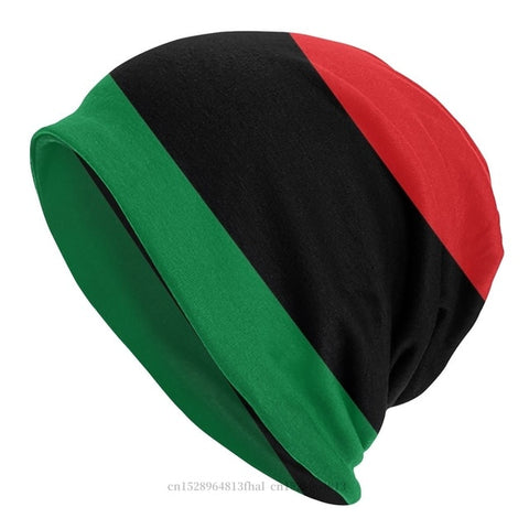 Mens African Winter Beanie Hat Green Black Red
