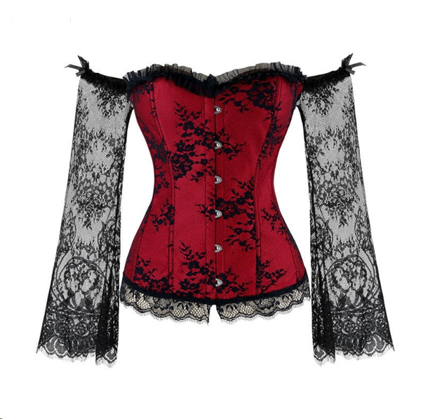 Womens Long Sleeve Lace Up Corset/Bustier