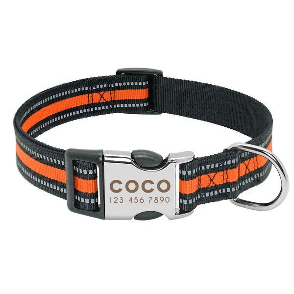 Pet Collar with Engraved Personalized ID Tag