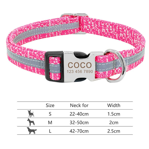 Pet Collar with Engraved Personalized ID Tag