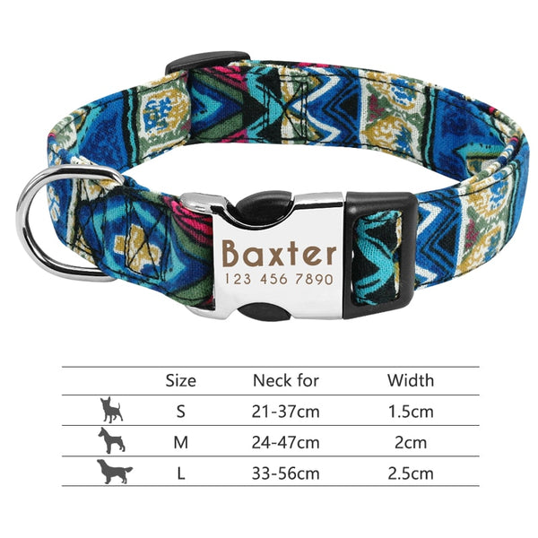 Pet Collar with Engraved Personalized ID Tag