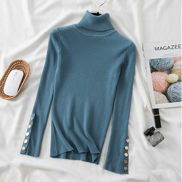 Womens Chic Pullover Turtleneck Sweaters