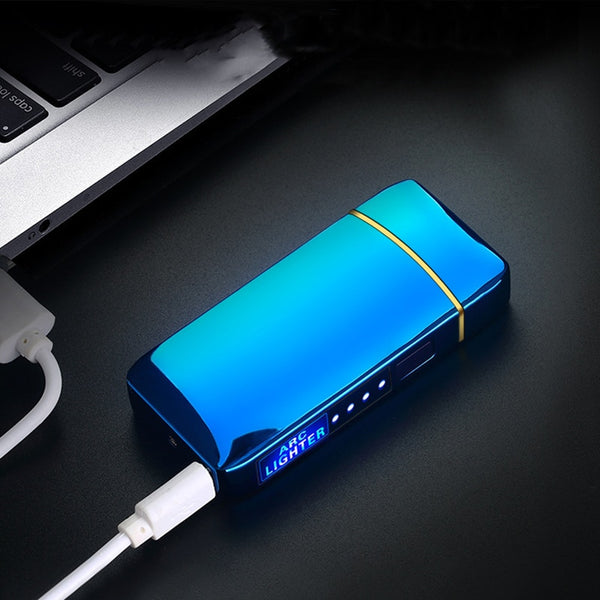 Dual Arc Windproof Flameless Lighter With LED Power Display