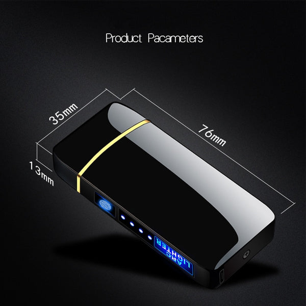 Dual Arc Windproof Flameless Lighter With LED Power Display