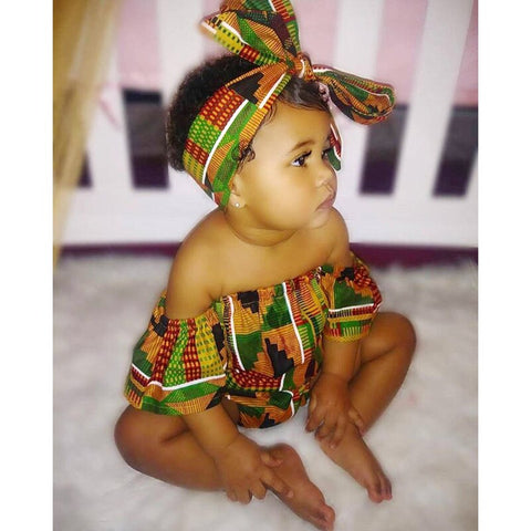 Baby Girl Summer African Dashiki Rompers