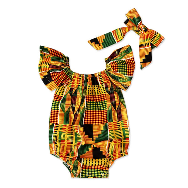 Baby Girl Summer African Dashiki Rompers