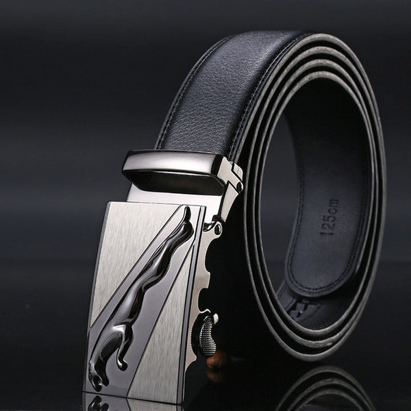 Mens Luxury Designer Cowhide Leather Belts, Automatic Buckle