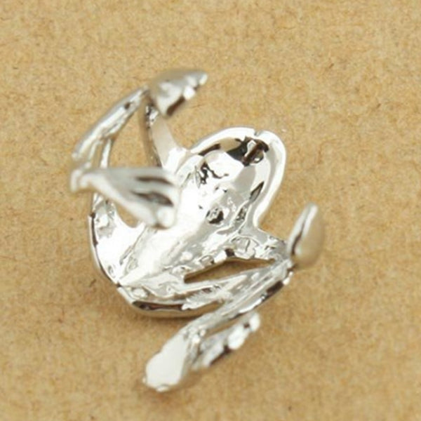 Womens Silver Frog Ear Cuff Earrings, No Piercing