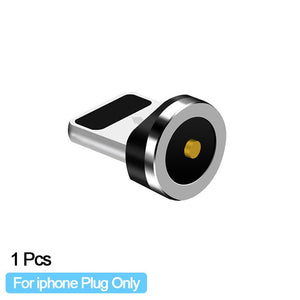 Round Magnetic  Fast Charging Cable plugs iPhone Type-C Micro USB