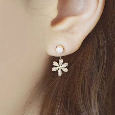 Womens New Fashion Climbing Earrings - Pearls Angel Wings Leaf Feather Flowers