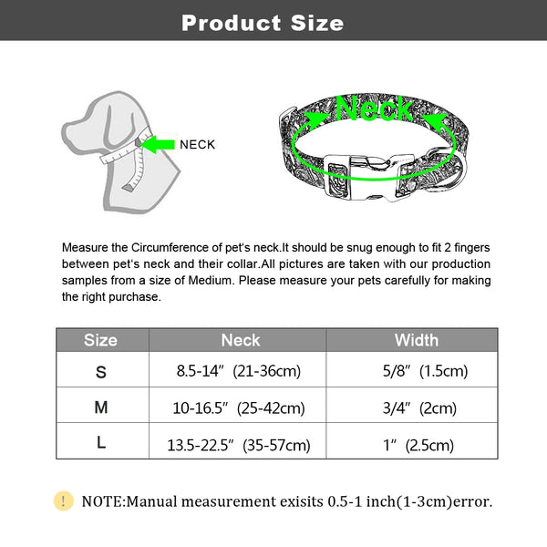 Personalized Nylon ID Dog Collar - Free Engraving Small Medium Large Dogs