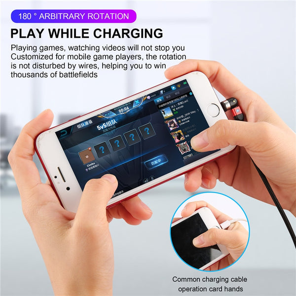 USLION Fast Charging Micro USB, Type C, Mobile Phone Cable w Rotating Magnetic Head