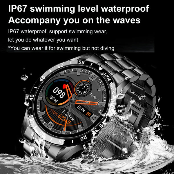 Mens LIGE Luxury Brand Multifunctional Smart Watch