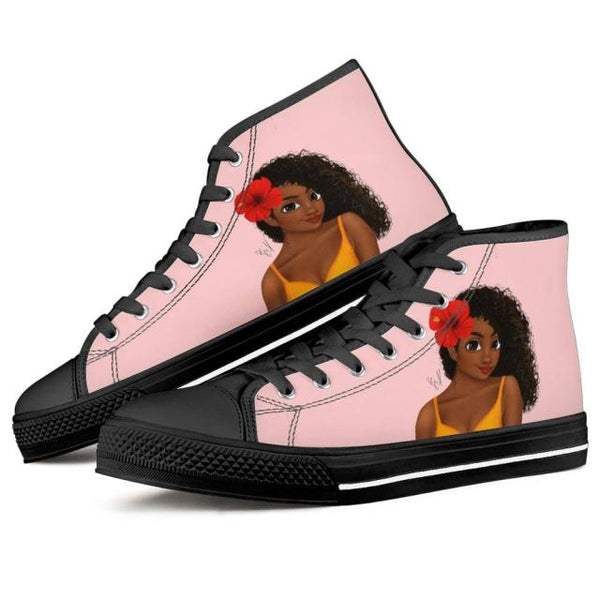 Womens Lace-Up Customizable Classic Sneakers - Black Lives Matter