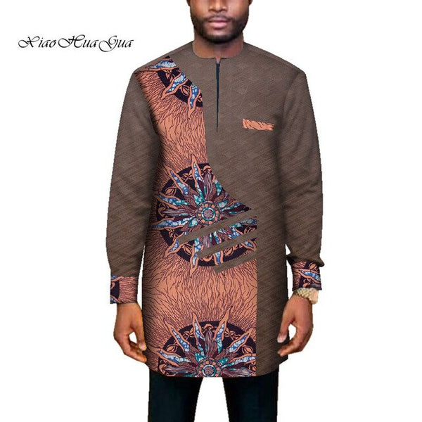 Mens African Clothing Dashiki Shirt + Ankara Pant Set