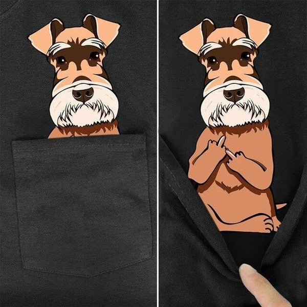 Animal in T-shirt Pocket giving the finger Scottish Terrier