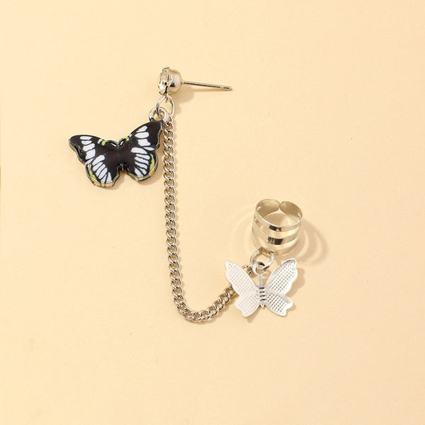 Womens Fashion Butterfly Clip Pierced Earrings - Crosses Butterflies, Different Varieties