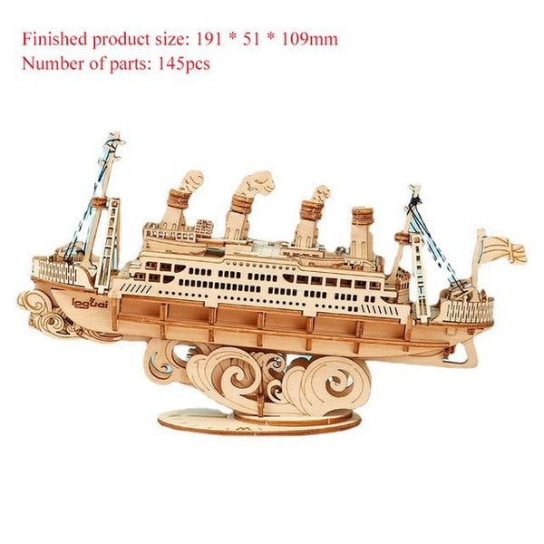 Wooden Puzzle Assembly Kits - Steam Ship