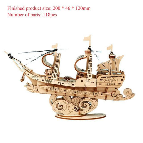 Wooden Puzzle Assembly Kits - Ships