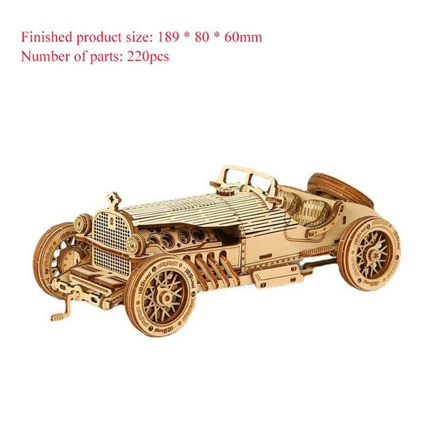 Wooden Puzzle Assembly Kits - Old Race Car