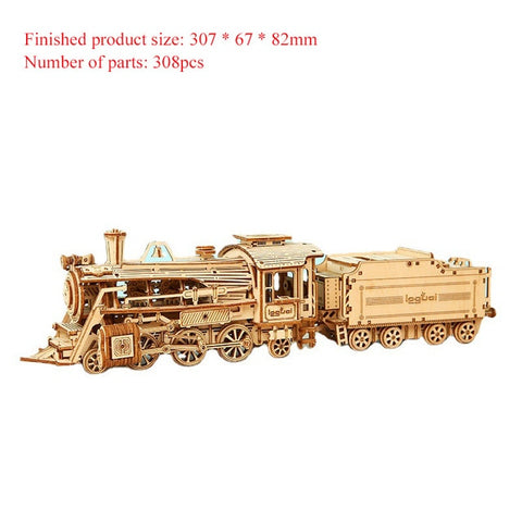 DIY Wooden Puzzle Assembly Kits - Ships, Music Box, Train and more