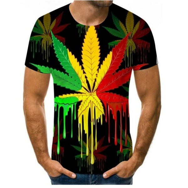 Mens Specialty T-shirts - Natures Green Leaf