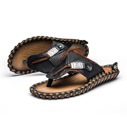 Mens Leather Flip Flops