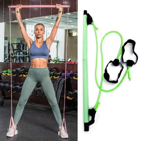 Professional Pilates Workout Stick with Resistance Band